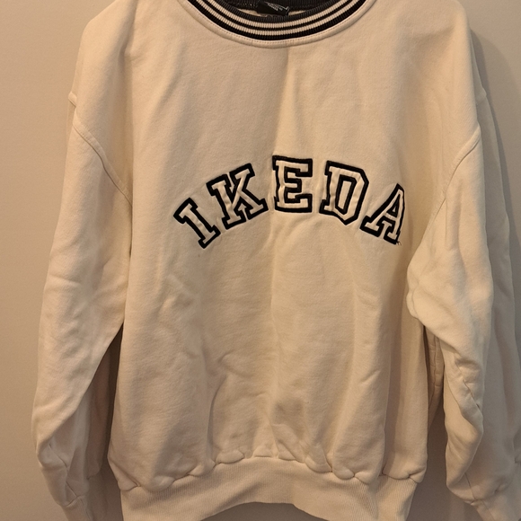 White Sweatshirt with Black Lettering - Picture 2 of 5